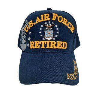 U.S. Air Force Retired Baseball Cap Navy Blue Embroidered